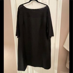 Black flounce sleeve dress